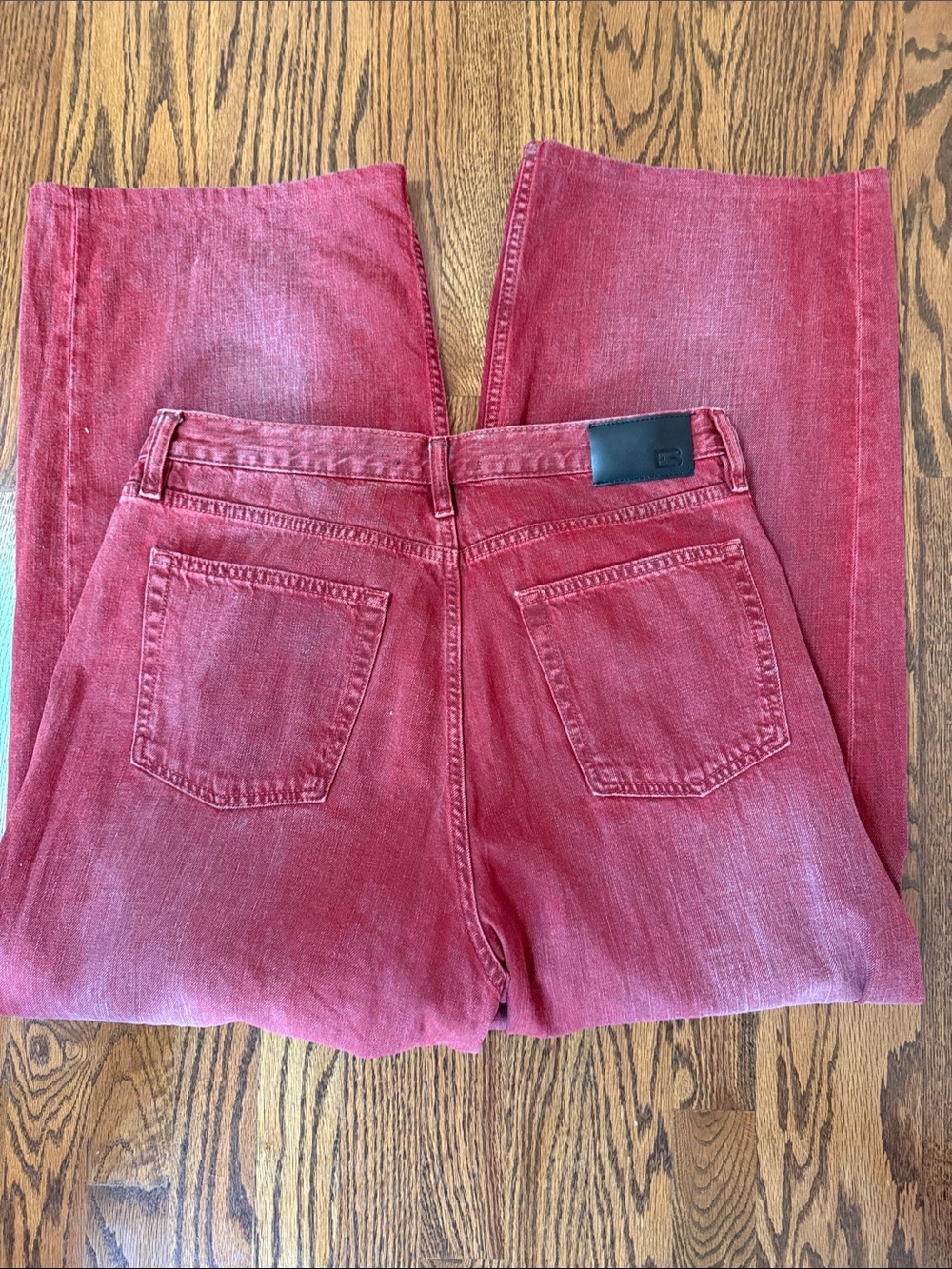 EB Denim Wine Red Wide Leg Jeans - Picture 5 of 5